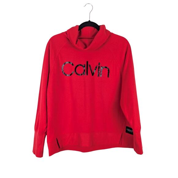 Calvin Klein Performance Women's Red Cowl Neck Pullover Sweatshirt Size Large - Picture 1 of 6